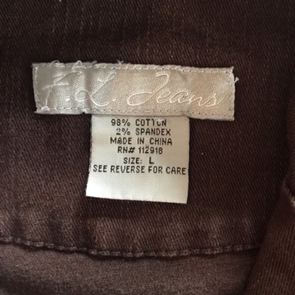 F. L. Jeans Button Front Jacket Size L - Picture 8 of 8